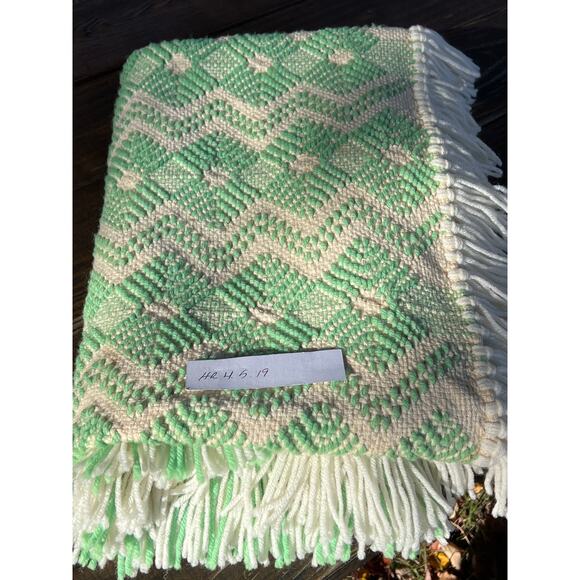 Vintage Handmade Swedish Weaving Afghan Throw Blanket Huck Embroidery 42x62" - Picture 11 of 11